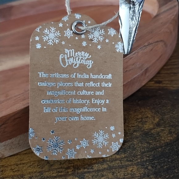 Pewter Stag Deer Wooden Serving Cheese Charcuterie Tray/Platter + Knife- India - Picture 3 of 13